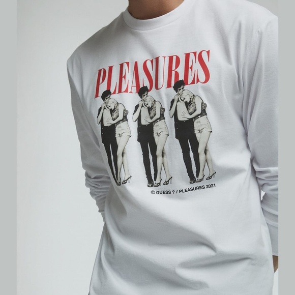 New GUESS Originals x PLEASURES Long-Sleeve Tee SZ S - Picture 1 of 8